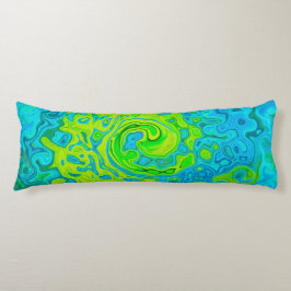 Groovy Chartreuse und Aquamarine Liquid Swirl Seitenschläferkissen
