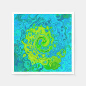Groovy Chartreuse und Aquamarine Liquid Swirl Serviette (Vorderseite)
