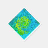 Groovy Chartreuse und Aquamarine Liquid Swirl Serviette (Ecke)
