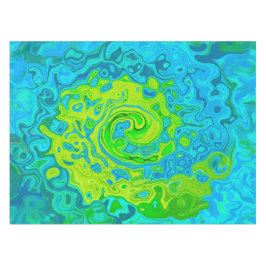Groovy Chartreuse und Aquamarine Liquid Swirl Tischdecke