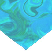 Groovy Chartreuse und Aquamarine Liquid Swirl Tischdecke (Schrägansicht)