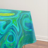 Groovy Chartreuse und Aquamarine Liquid Swirl Tischdecke (Beispiel)
