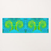 Groovy Chartreuse und Aquamarine Liquid Swirl Yogamatte (Rückseite (Horizontal))
