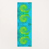 Groovy Chartreuse und Aquamarine Liquid Swirl Yogamatte (Vorderseite)