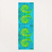 Groovy Chartreuse und Aquamarine Liquid Swirl Yogamatte (Rückseite)