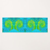 Groovy Chartreuse und Aquamarine Liquid Swirl Yogamatte (Vorderseite (Horizontal))