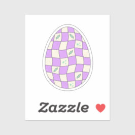 Groovy Checkerboard Easter Egg Pastel Retro  Aufkleber