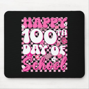 Groovy Checkered 100. Tag der Schule Girl Ki Mousepad
