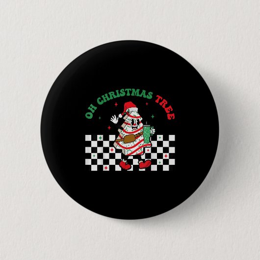 Groovy Checkered Oh Christmas Tree Cakes For Cake Button (Vorderseite)