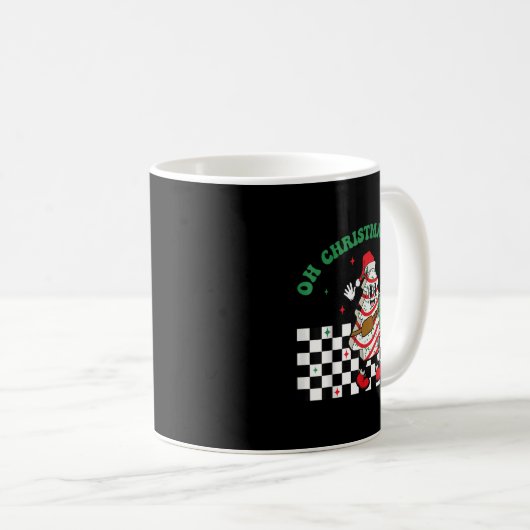 Groovy Checkered Oh Christmas Tree Cakes For Cake Kaffeetasse (VorderseiteRechts)