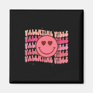 Groovy Checkered Valentine Vibes Valentinstag Gi Magnet