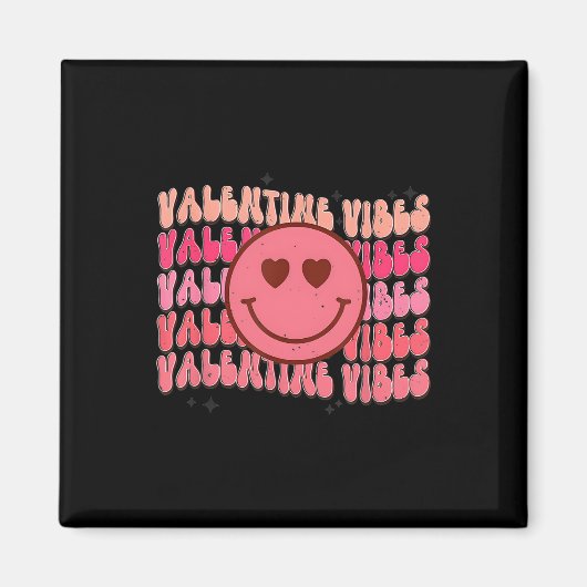 Groovy Checkered Valentine Vibes Valentinstag Gi Magnet (Vorne)
