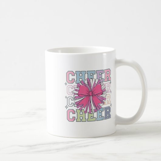 Groovy Cheer Coquette Bow Cheerleader Lover Cheer Kaffeetasse (Rechts)