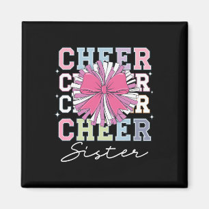 Groovy Cheer Schwester Kokette Schleife Cheerleadi Magnet
