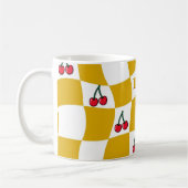 Groovy Cherry Checkerboard Kitchen Kitsch Mom Kaffeetasse (Links)