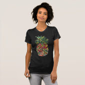 Groovy Chic-Imitat-Sequined bunte Ananas T-Shirt (Vorne ganz)