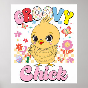 groovy Chick, retro, vintage Poster