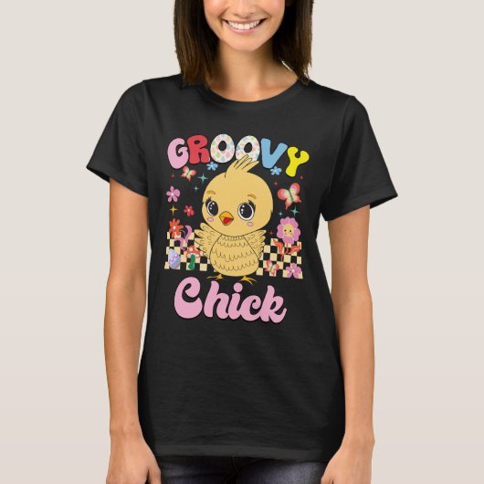 groovy Chick, Retro, Vintage T-Shirt (Vorderseite)