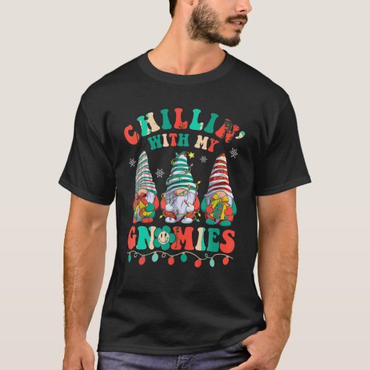 Groovy Chillin mit meinen Gnomies Santa Claus Chri T-Shirt (Vorderseite)