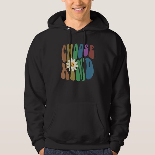 Groovy CHOOSE KIND Retro Anti Bullying Choose Kind Hoodie (Vorderseite)
