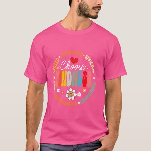 Groovy Choose Kindness - Daisy Be kind Inspiration T-Shirt (Vorderseite)