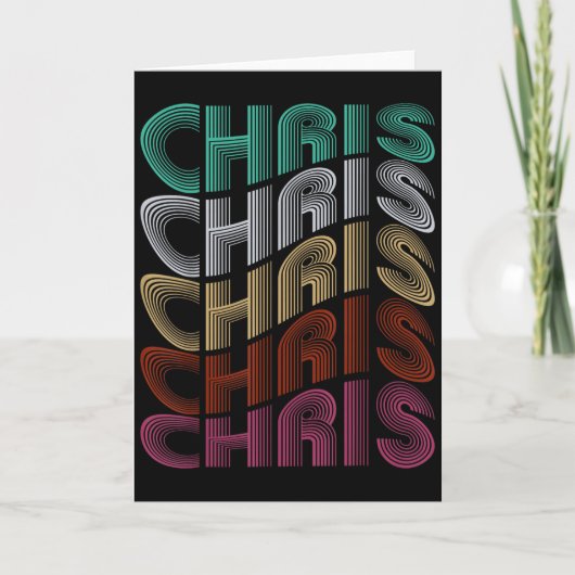 Groovy Chris D Name I Love Chris 70,80's Meme  Karte (Vorderseite)