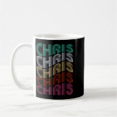 Groovy Chris D Name Ich liebe Chris 70er,80er Meme Kaffeetasse (Links)