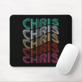 Groovy Chris D Name Ich liebe Chris 70er,80er Meme Mousepad (Mit Mouse)