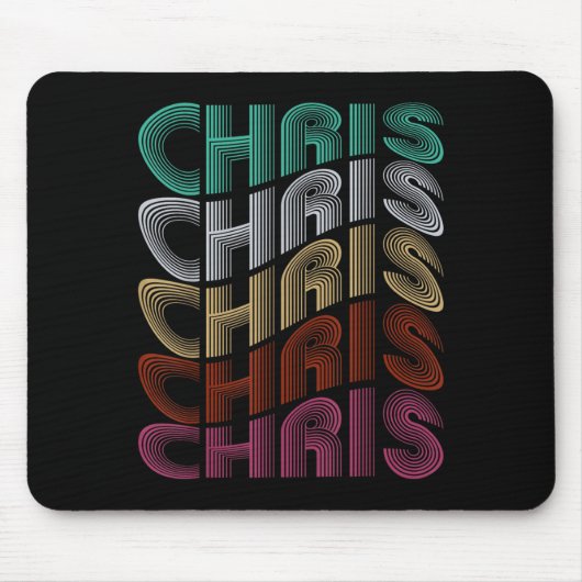 Groovy Chris D Name Ich liebe Chris 70er,80er Meme Mousepad (Vorne)