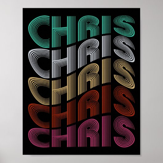Groovy Chris D Name Ich liebe Chris 70er,80er Meme Poster (Vorne)