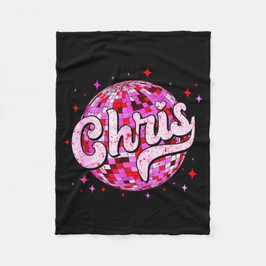 Groovy Chris First Name D I Love Chris Tees Meme  Fleecedecke (Vorderseite)