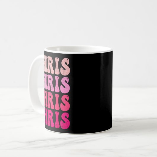 Groovy Chris First Name D I Love Chris Tees Meme Kaffeetasse (Vorderseite Links)
