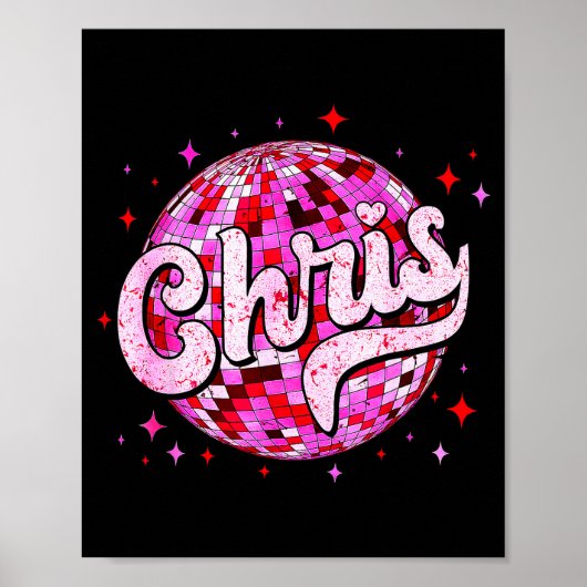 Groovy Chris First Name D I Love Chris Tees Meme  Poster (Vorne)