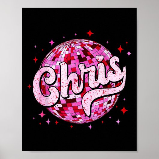 Groovy Chris First Name D I Love Chris Tees Meme  Poster (Vorne)