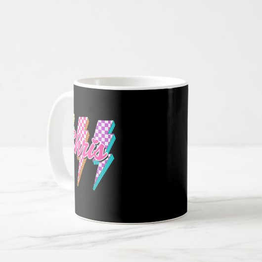 Groovy Chris Lightning Bolt Checkered I Love Meme Kaffeetasse (Vorderseite Links)