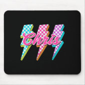 Groovy Chris Lightning Bolt Checkered I Love Meme  Mousepad (Vorne)