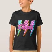 Groovy Chris Lightning Bolt Checkered I Love Meme  T-Shirt (Vorderseite)