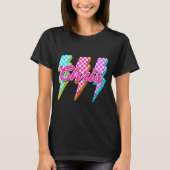Groovy Chris Lightning Bolt Checkered I Love Meme T-Shirt (Vorderseite)