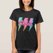Groovy Chris Lightning Bolt Checkered I Love Meme T-Shirt (Vorderseite)