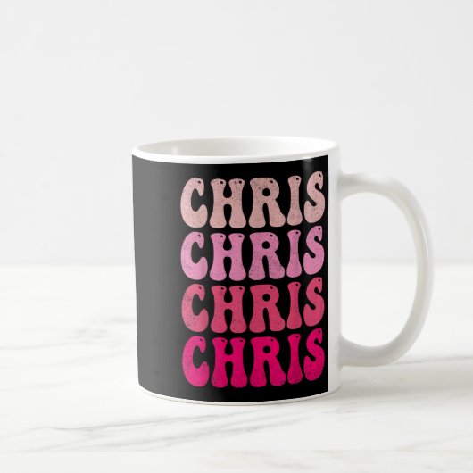 Groovy Chris Vorname D I Liebe Chris T-Shirts Meme Kaffeetasse (Rechts)