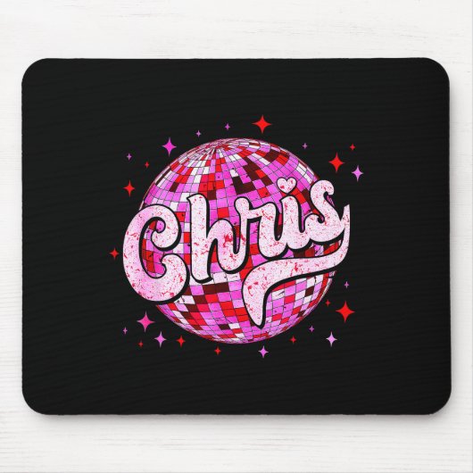 Groovy Chris Vorname D Ich Liebe Chris Tees Meme Mousepad (Vorne)