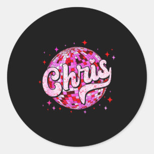 Groovy Chris Vorname D Ich Liebe Chris Tees Meme Runder Aufkleber