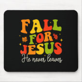 Groovy Christian Sayings Halloween Fall For Jesus Mousepad (Vorne)