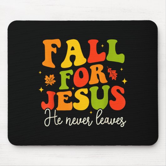 Groovy Christian Sayings Halloween Fall For Jesus Mousepad (Vorne)