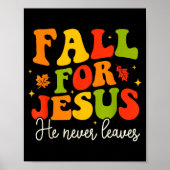Groovy Christian Sayings Halloween Fall For Jesus  Poster (Vorne)
