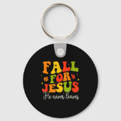 Groovy Christian Sayings Halloween Fall For Jesus Schlüsselanhänger (Vorderseite)