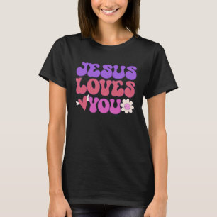Groovy Christlich Jesus Lieben Sie 70 s Hippie T-Shirt