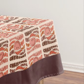 Groovy Christmas 70s Pastel Smiling Emoji Funky Tischdecke (Beispiel)