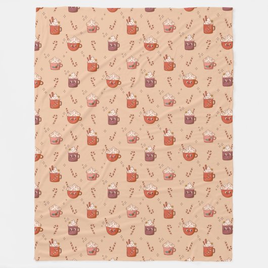 Groovy Christmas Blanket Retro Pastel Holiday Vibe Fleecedecke (Vorderseite)