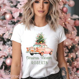 Groovy Christmas Car Vacation Retro Tri-Blend Shirt